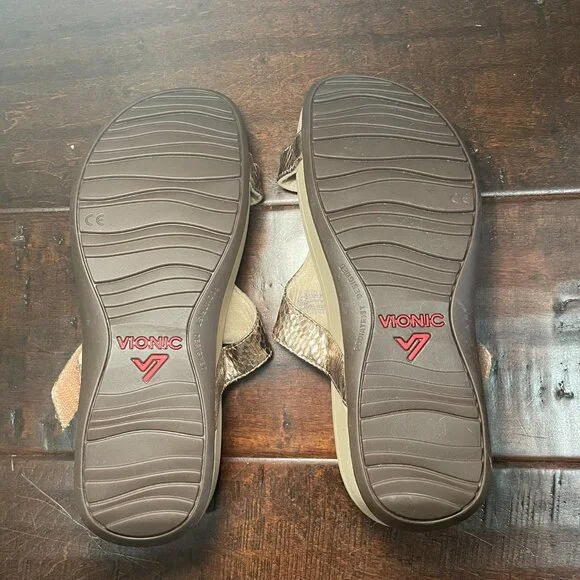 Vionic Ellie metallic snake sandals size 7 - Picture 4 of 4